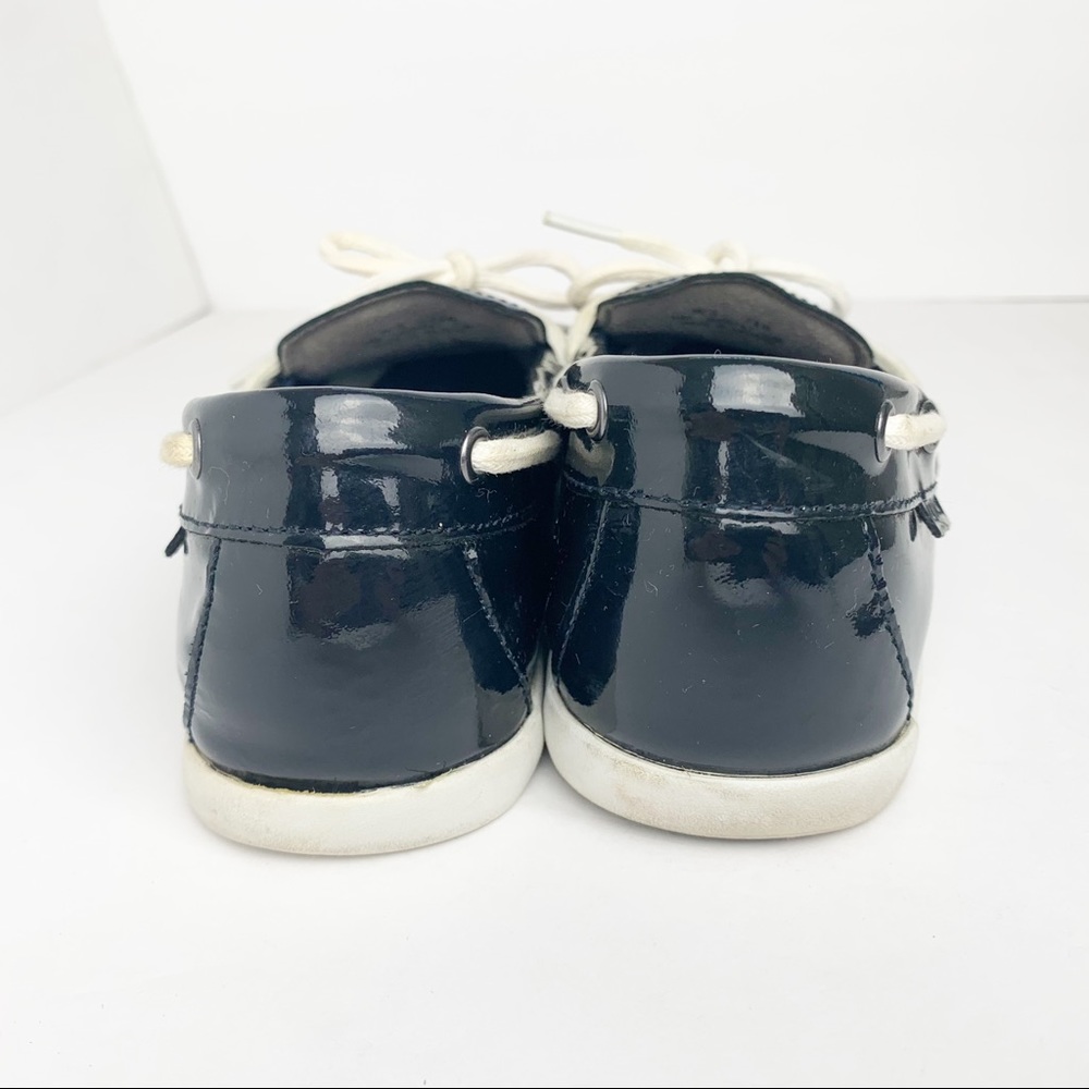 Cole Haan Nantucket Camp Moccasin Navy Patent Leather Loafers Boat Shoes sz 7.5 - Picture 5 of 7